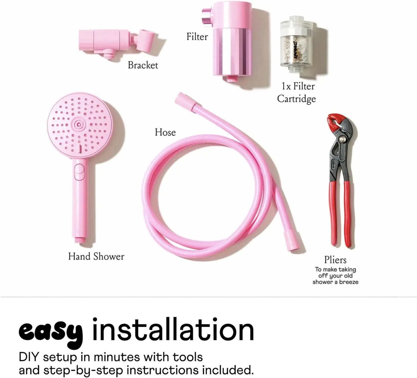 Handheld Showerhead With Filter And Three Spray Modes