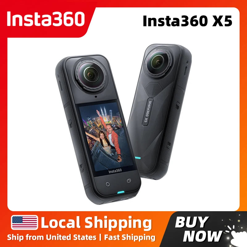 Insta360 X5 8K30fps 360 Video Camera With 208 Minute Battery