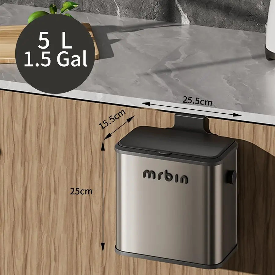 Stainless Steel Compost Bin With Lid For Kitchen Countertop