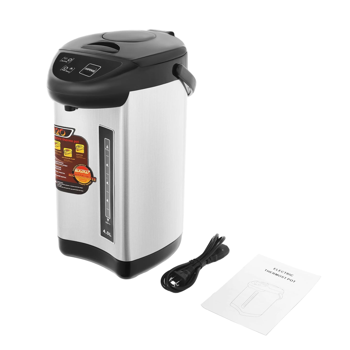 Electric Kettle 110V 750W Stainless Steel Water Boiler Auto Shutoff Keep Warm