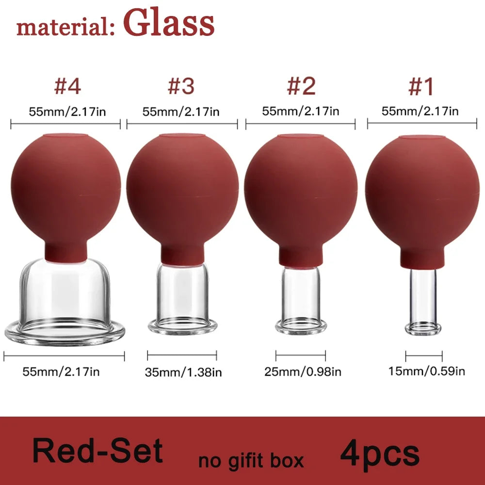 Rubber Cupping Facial Massager Vacuum Cups For Face Lifting
