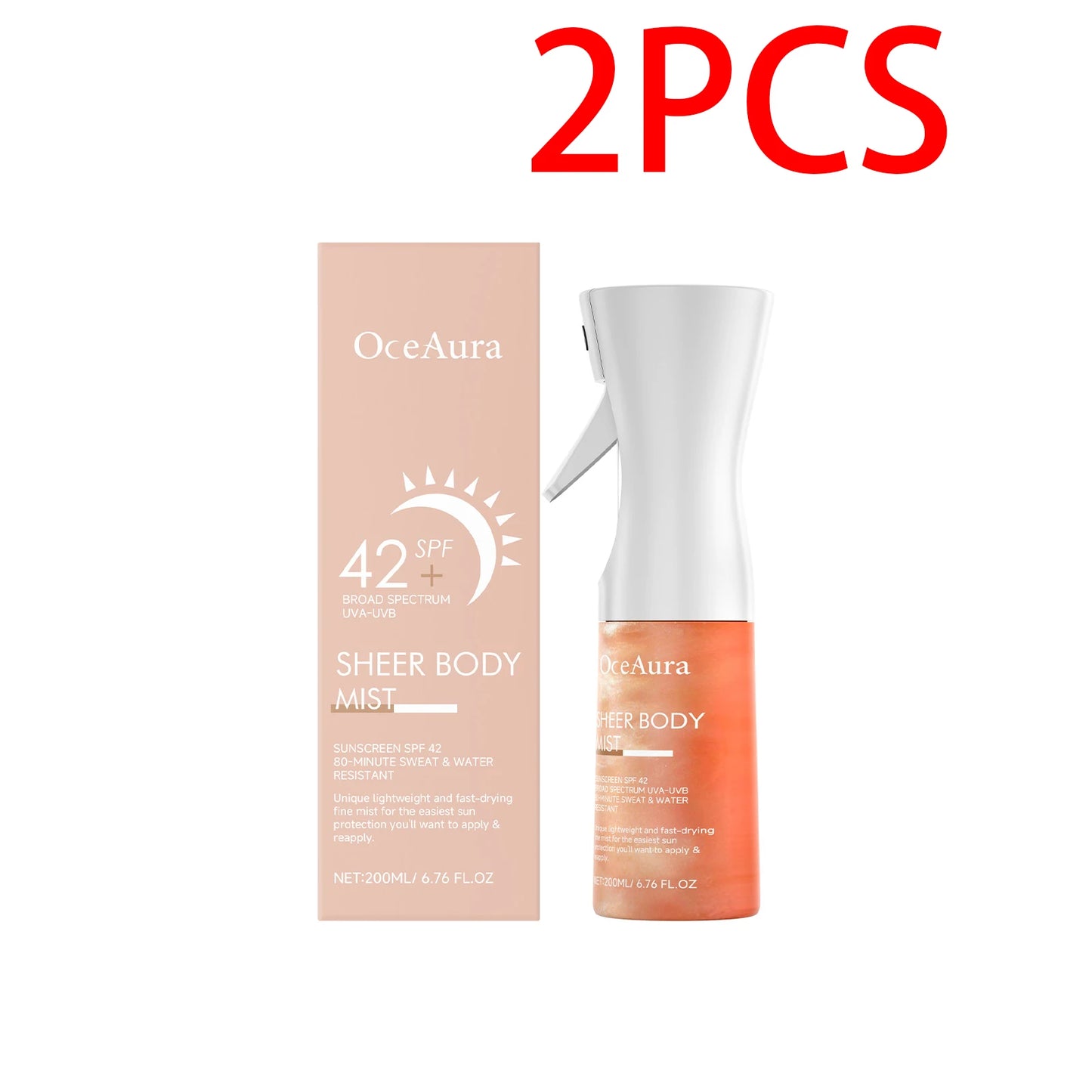 OceAura Sunscreen Spray SPF 42 Hyaluronic Acid UV Protector