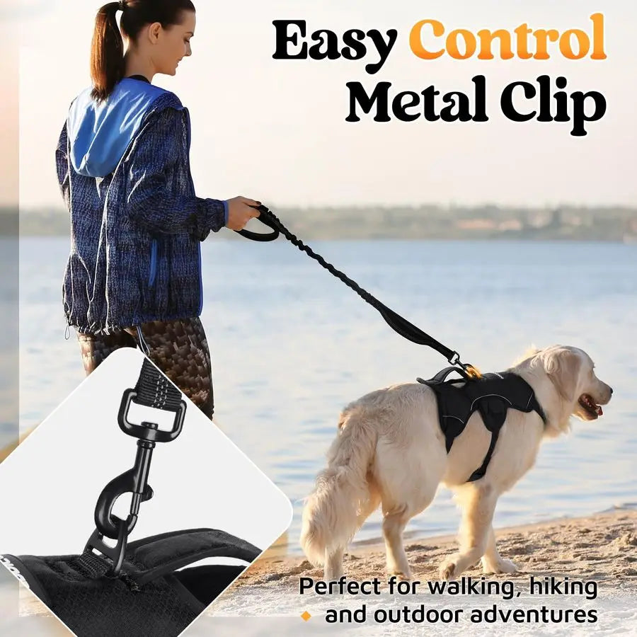 Escape Proof Dog Harness With Reflective Straps And Lift Handle