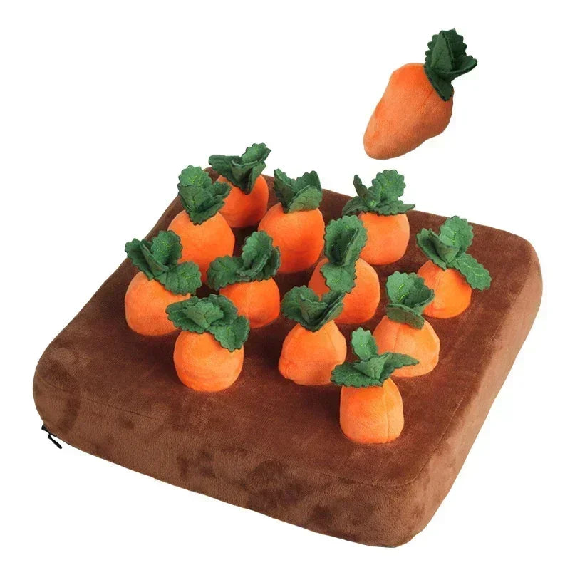 Dog Snuffle Mat Carrot Plush Toy Interactive Puzzle For Pets