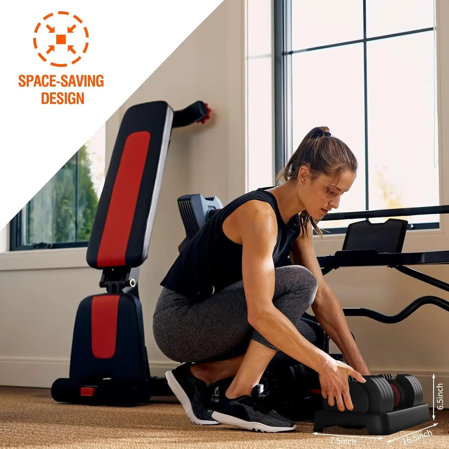 Adjustable Dumbbells Twenty Five To Fifty Five Pounds With Tray