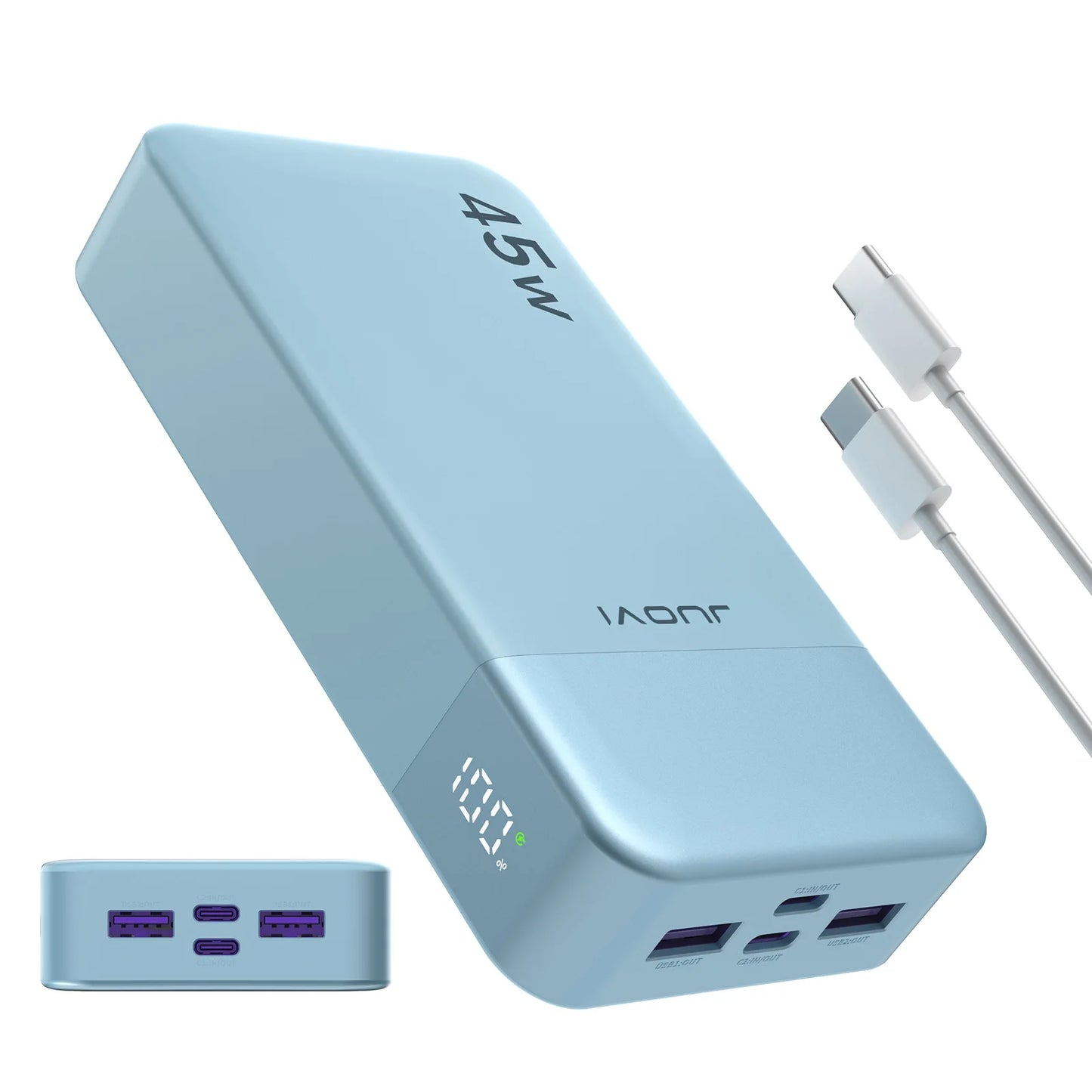 JUOVI 20000mAh 45W Fast Charging Power Bank With LED Display