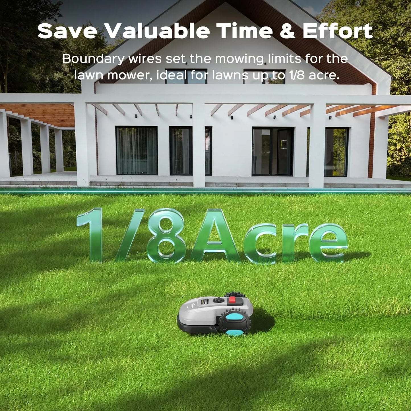 Robot Lawn Mower With App Control Adjustable Cutting Height