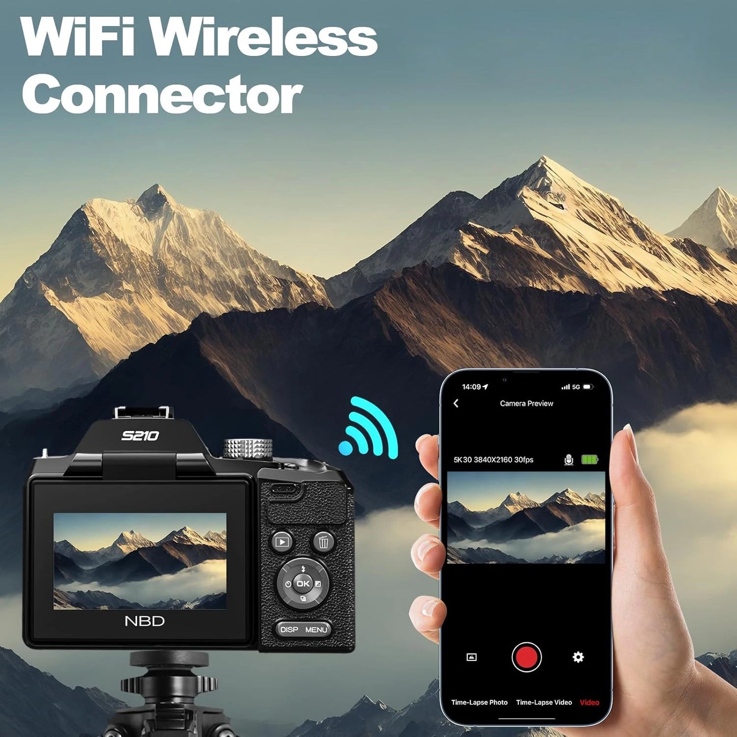 NBD 64MP Digital Camera With 16x Optical Zoom WiFi App