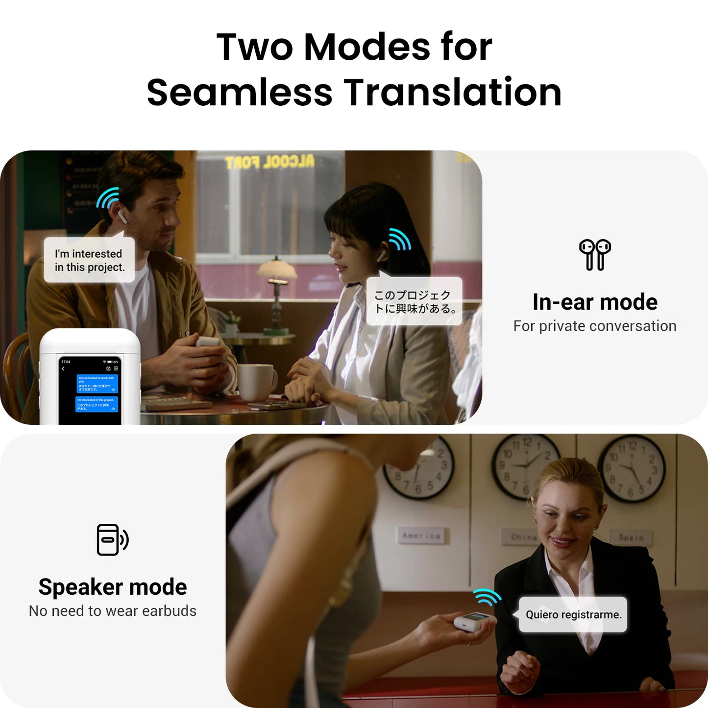 Wooask A8 Translator Earbuds With AI Language Translation
