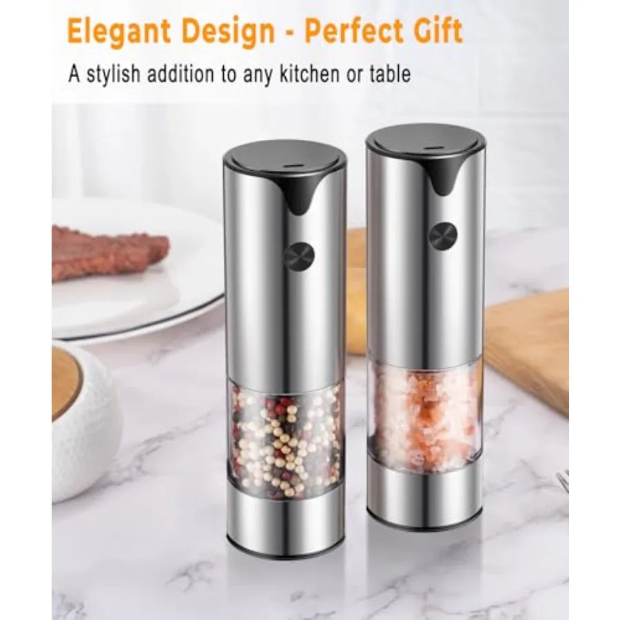 Rechargeable Electric Salt And Pepper Grinder Set Auto Grind