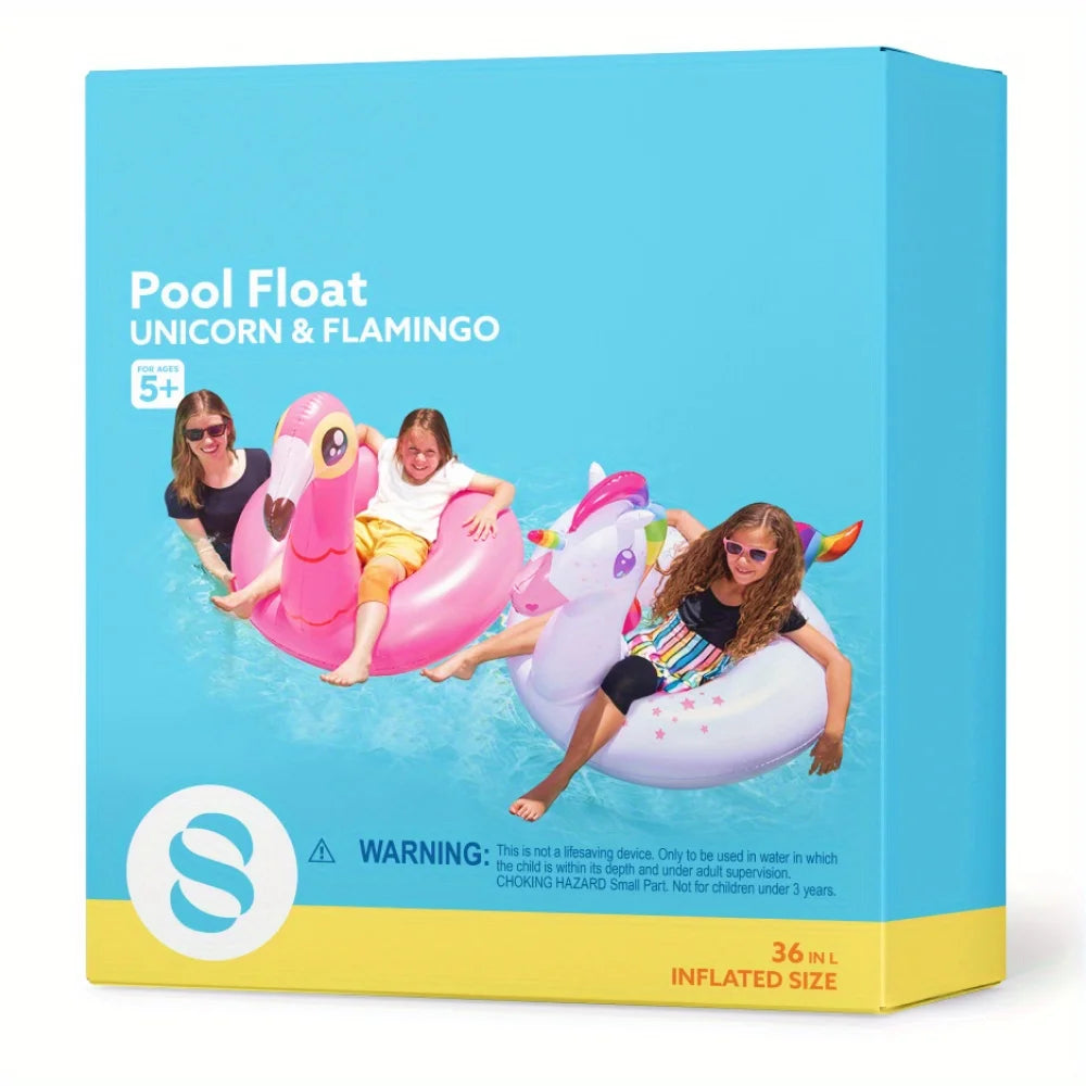 Joyfy 2Pack Flamingo And Unicorn Pool Floats For Kids