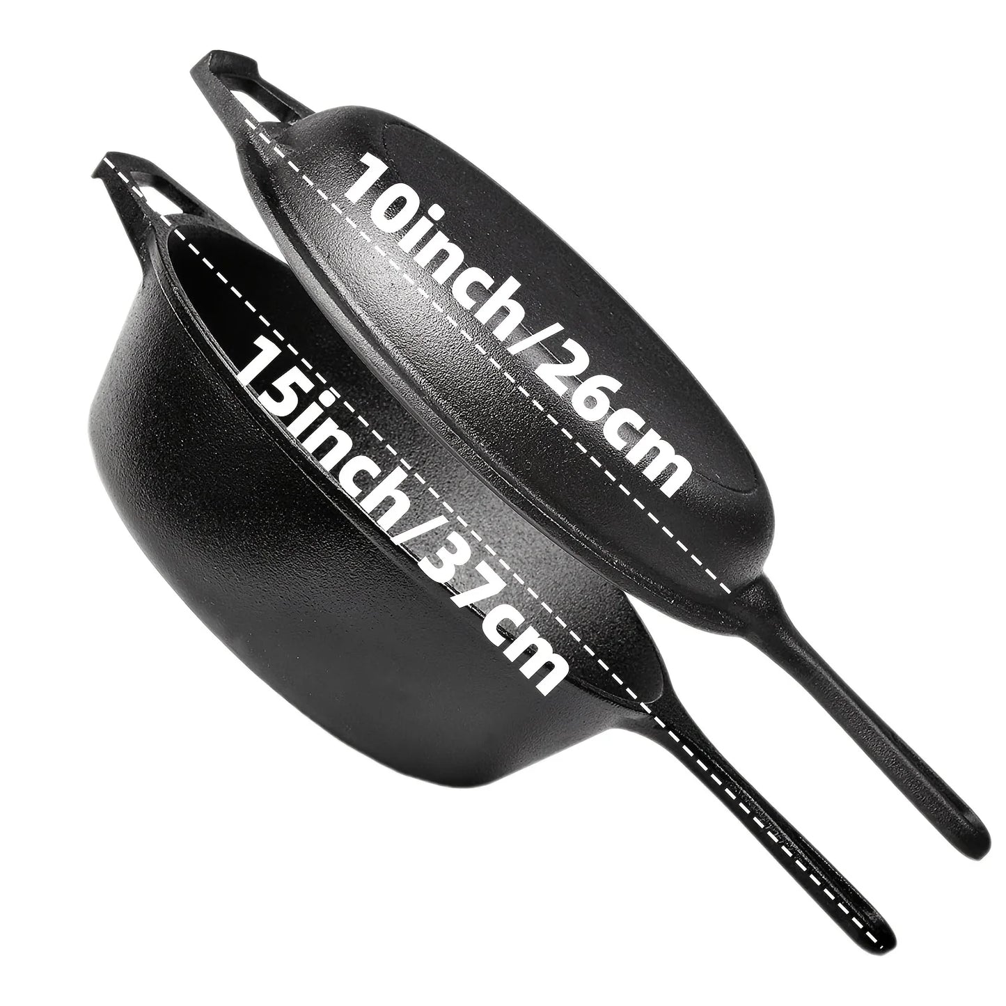 AEDG Cast Iron Skillet Set Preseasoned HeavyDuty Pans Oven Grill