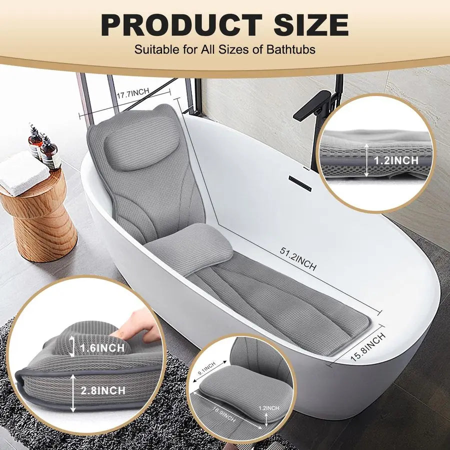 XMSJ Bath Pillow With 4D Air Mesh Lumbar Back Support