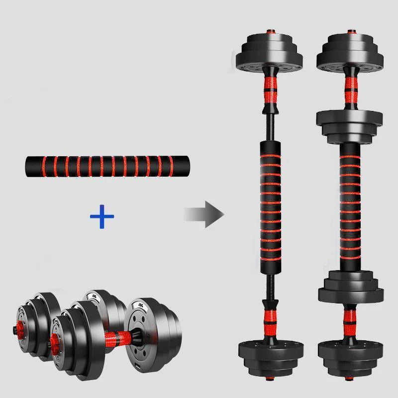 5-44 Lbs Adjustable Dumbbell Barbell Set With Anti-Slip Grip