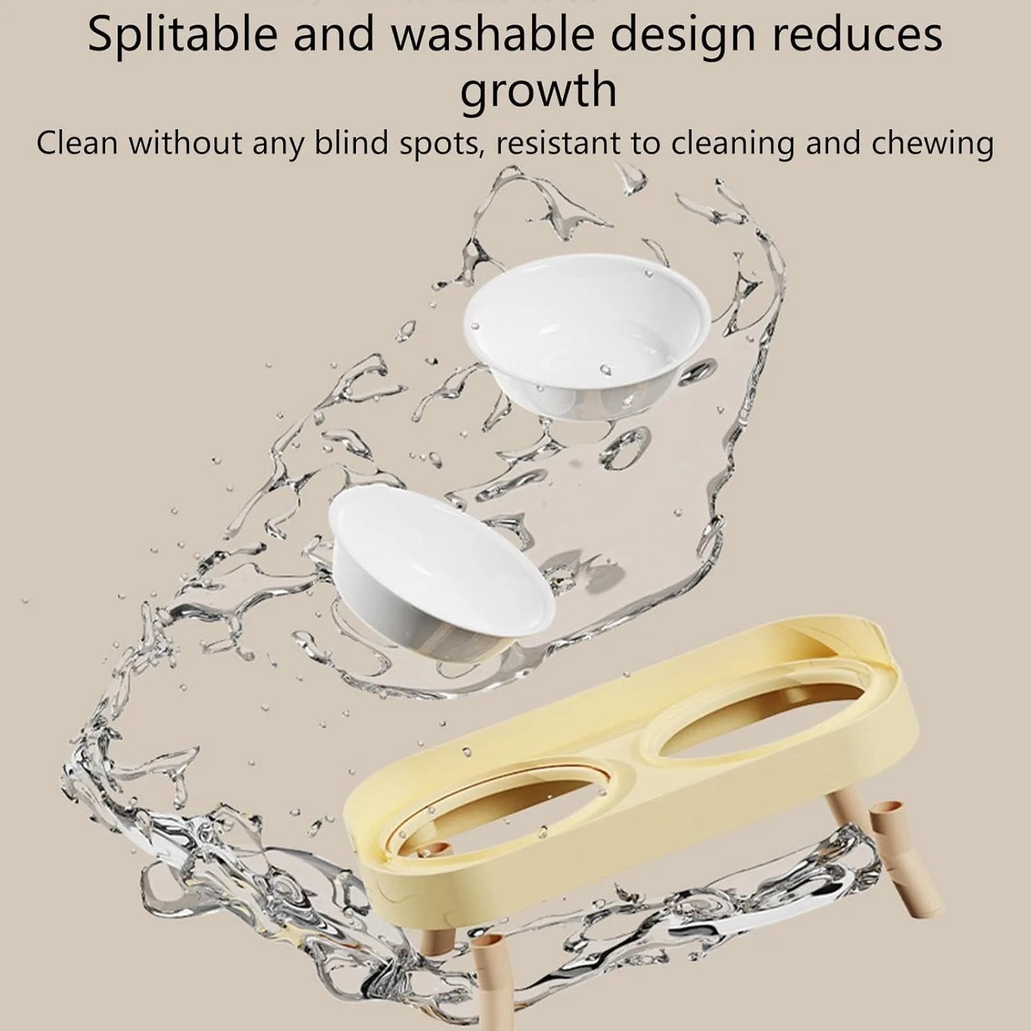 Double Elevated Pet Bowl Set Raised Feeder For Cats Dogs