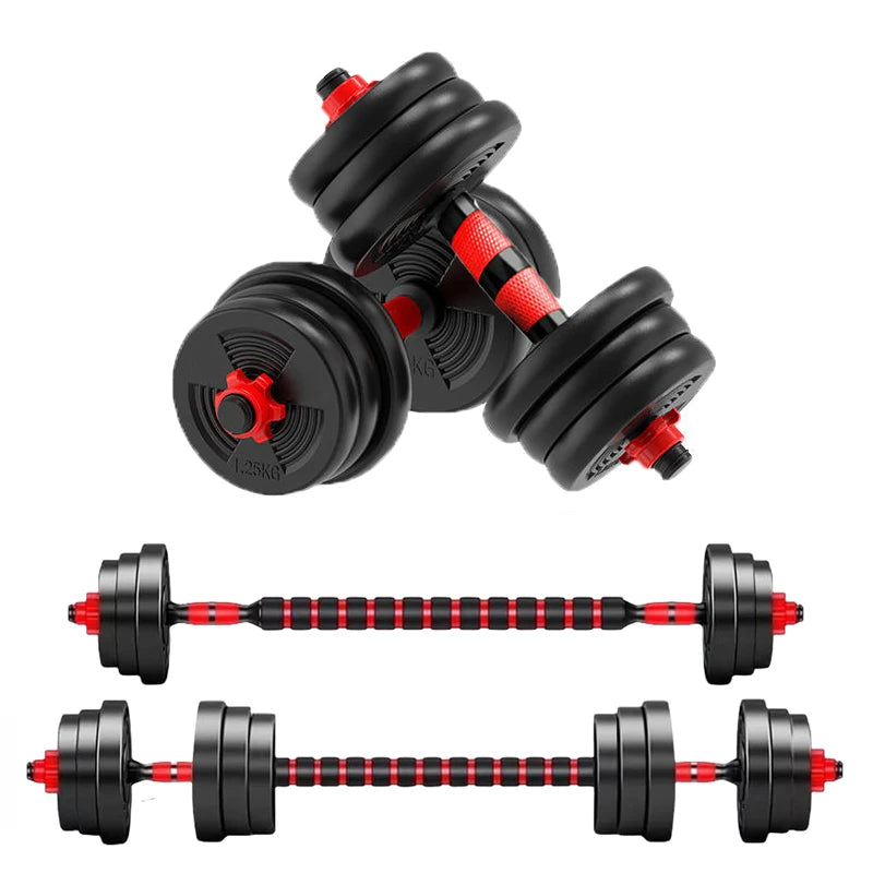 5-44 Lbs Adjustable Dumbbell Barbell Set With Anti-Slip Grip