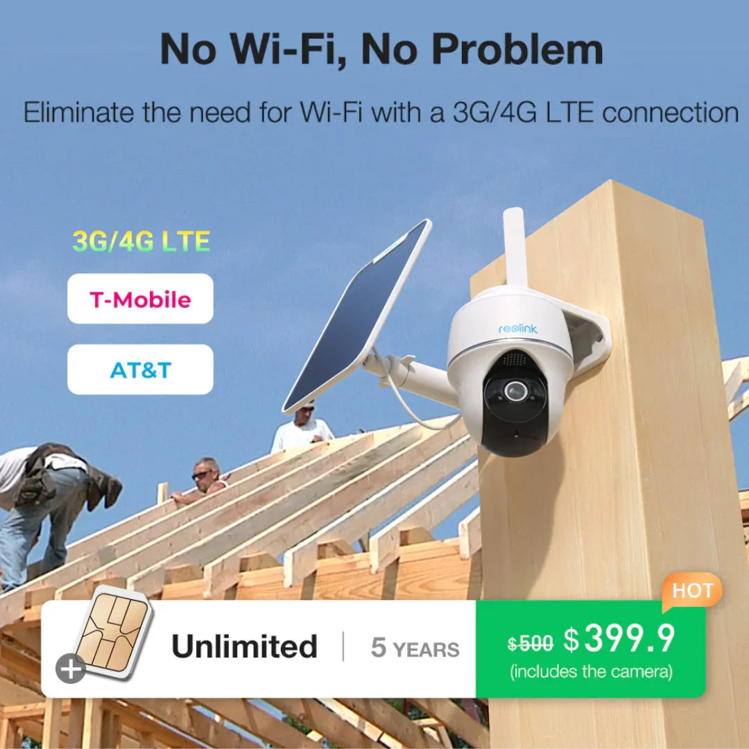 EIOTMART Unlimited Data 4G LTE Outdoor Security Camera Bundle