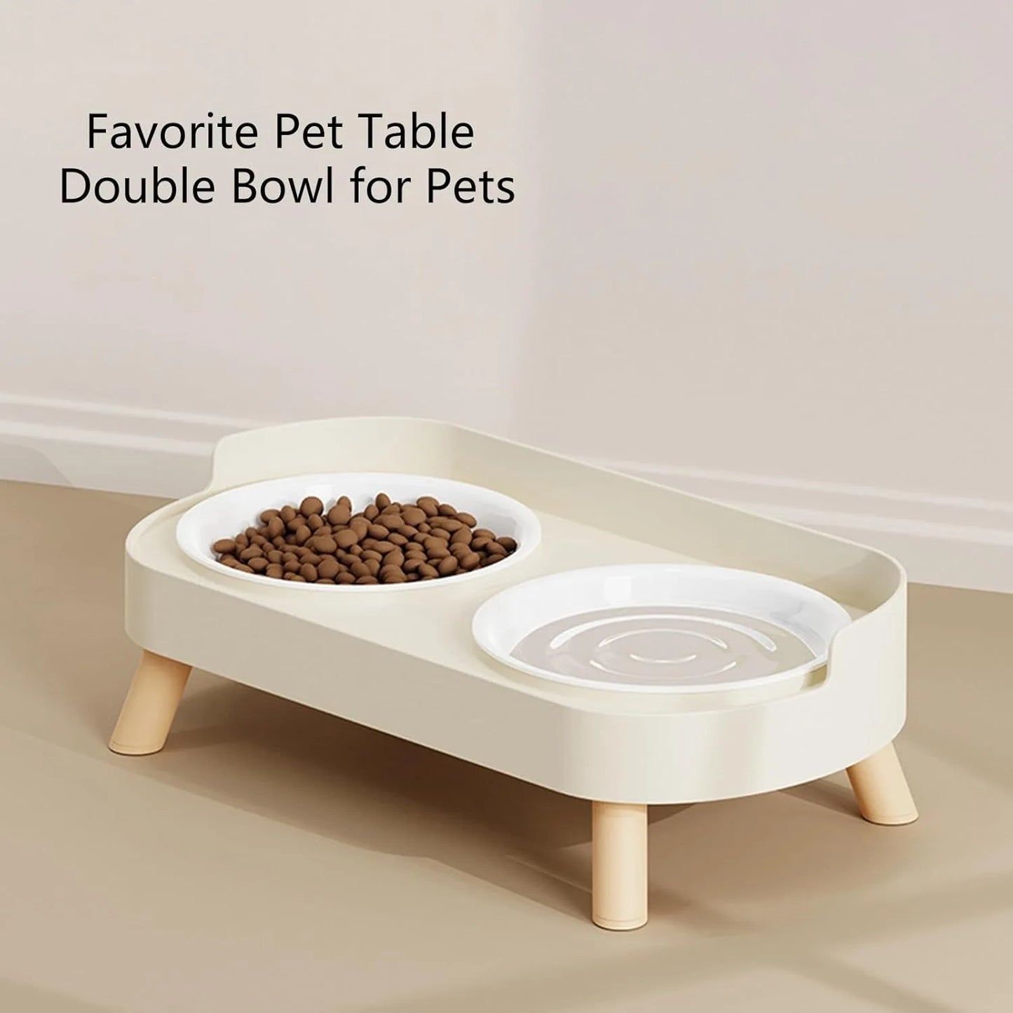 Double Elevated Pet Bowl Set Raised Feeder For Cats Dogs