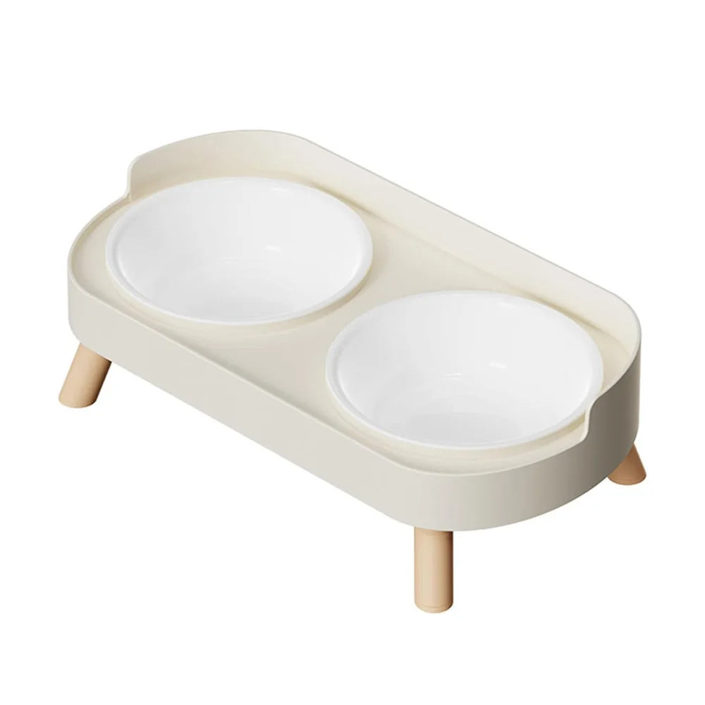 Double Elevated Pet Bowl Set Raised Feeder For Cats Dogs
