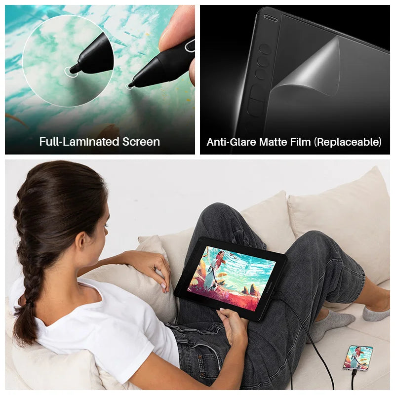Huion Kamvas 12 Graphic Monitor Drawing Tablet Windows Android MacOS