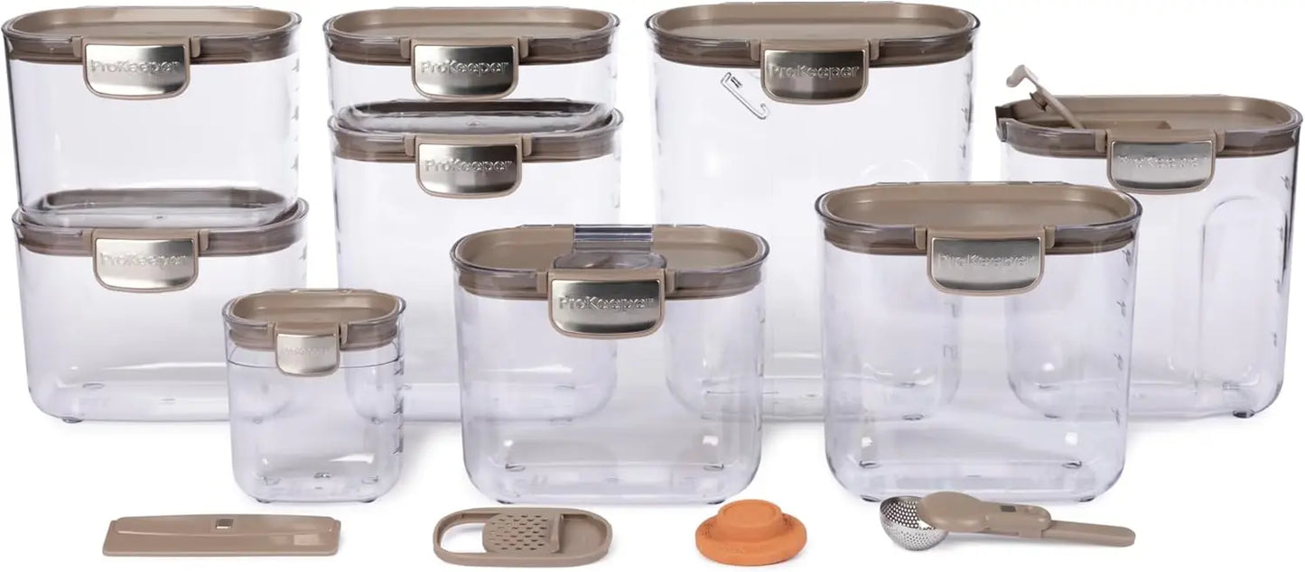 Airtight Food Storage Container Set With Magnetic Accessories