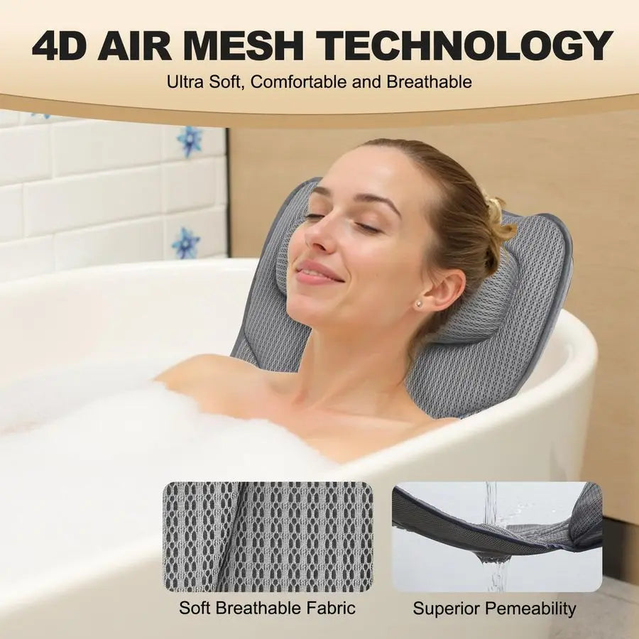 XMSJ Bath Pillow With 4D Air Mesh Lumbar Back Support