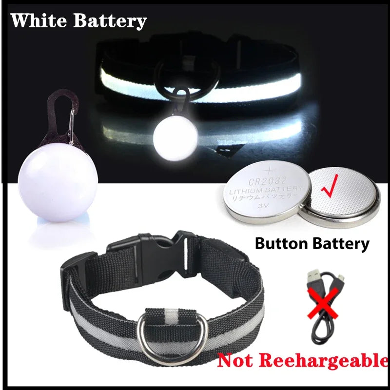 USB Charging Glowing Dog Collar With Pendant LED Light