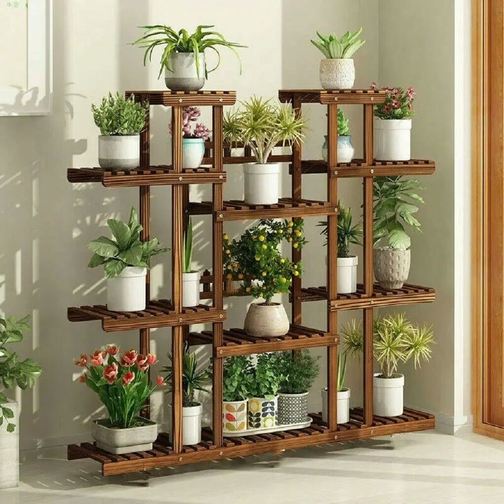 Wisfor Wooden Plant Shelf Multi Tier Indoor Outdoor Display
