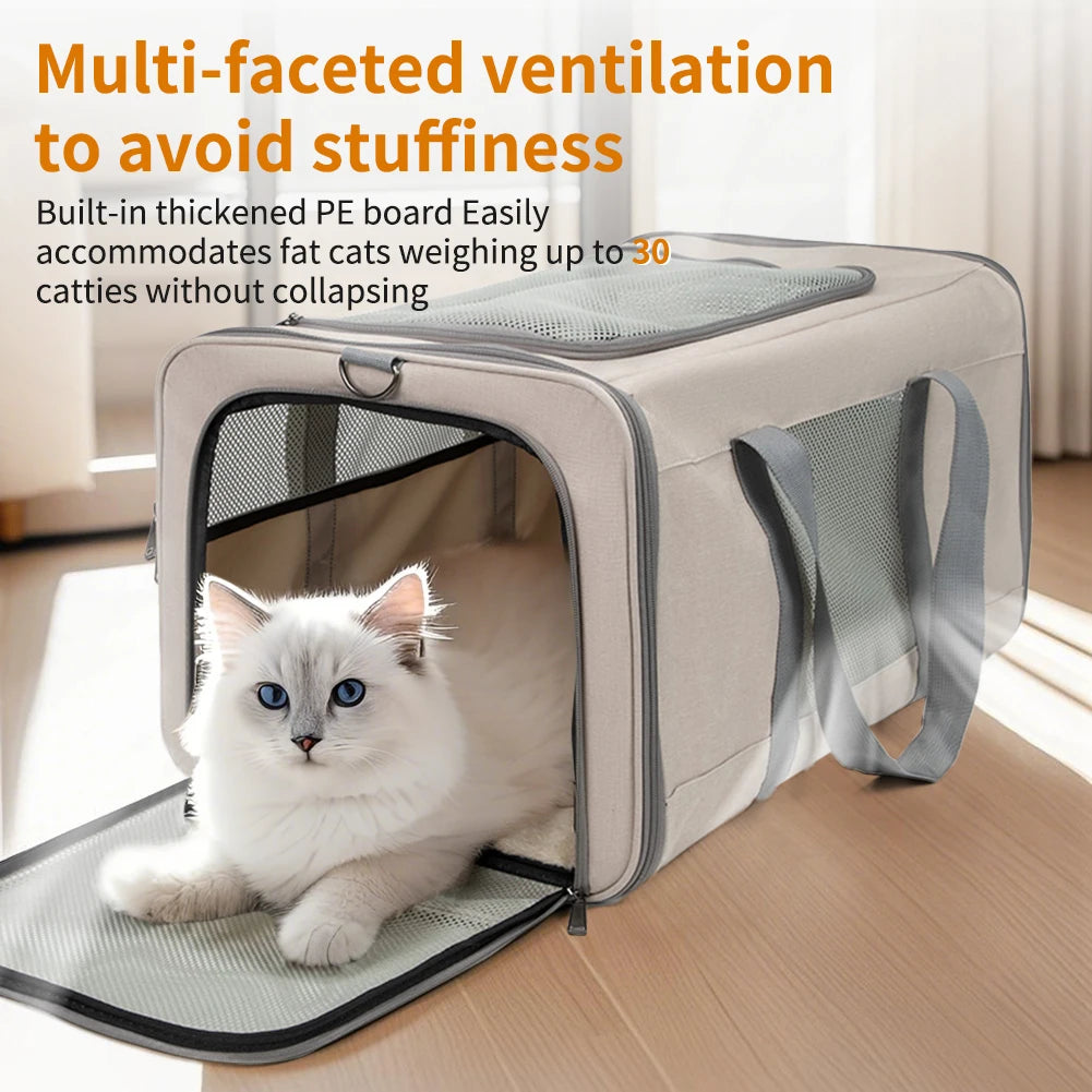 Cat Trolley Carrier With Wheels For Two Cats For Travel
