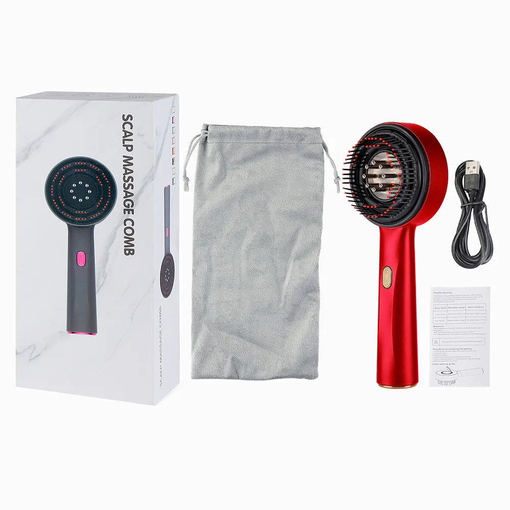 ForeverLily Electric Vibration Massage Scalp Brush With Red Light