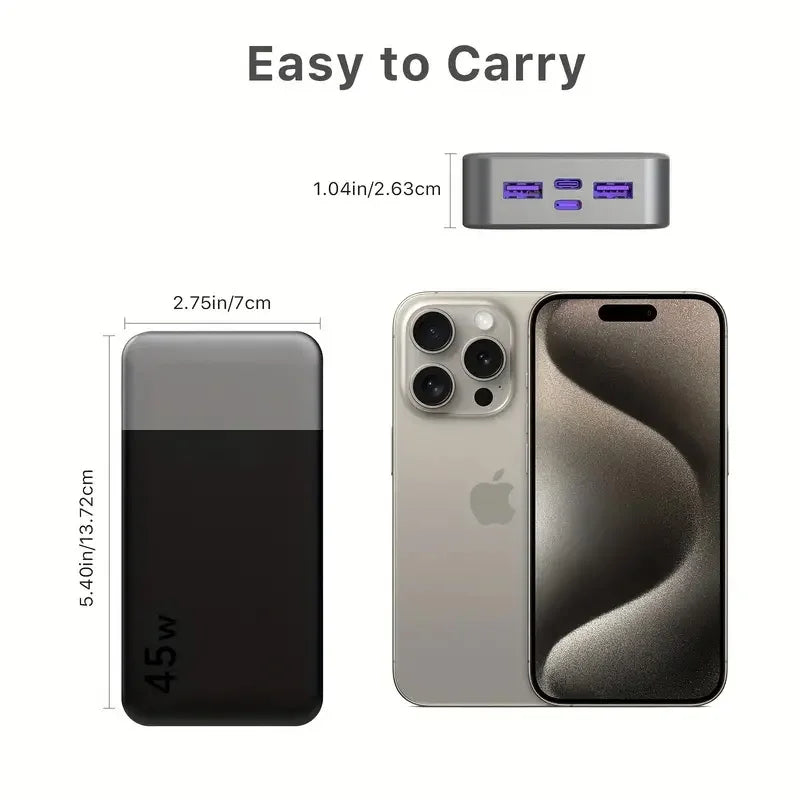 JUOVI 20000mAh 45W Fast Charging Power Bank With LED Display