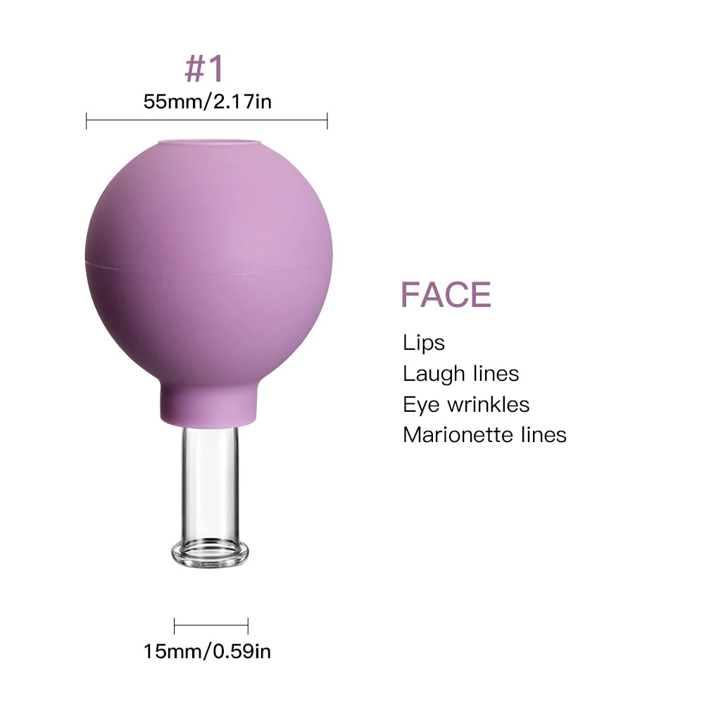Rubber Cupping Facial Massager Vacuum Cups For Face Lifting