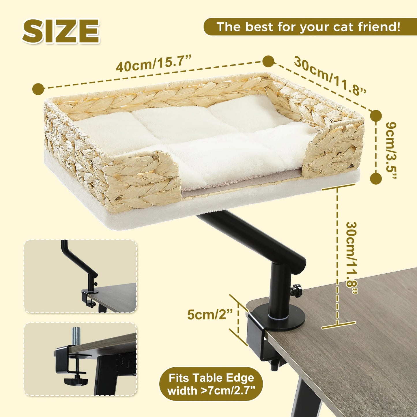 PAWZ Road 360 Degree Rotating Cat Desk Bed Plush Comfort