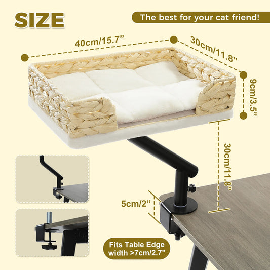 PAWZ Road 360 Degree Rotating Cat Desk Bed Plush Comfort