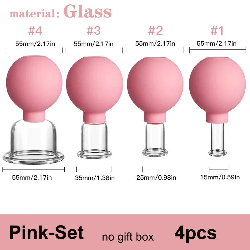 Rubber Cupping Facial Massager Vacuum Cups For Face Lifting