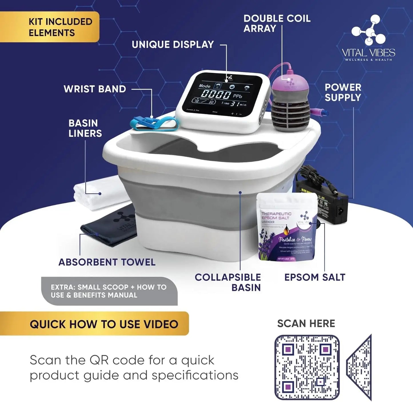 Ionic Foot Bath Detox Machine With Touch Display and Accessories