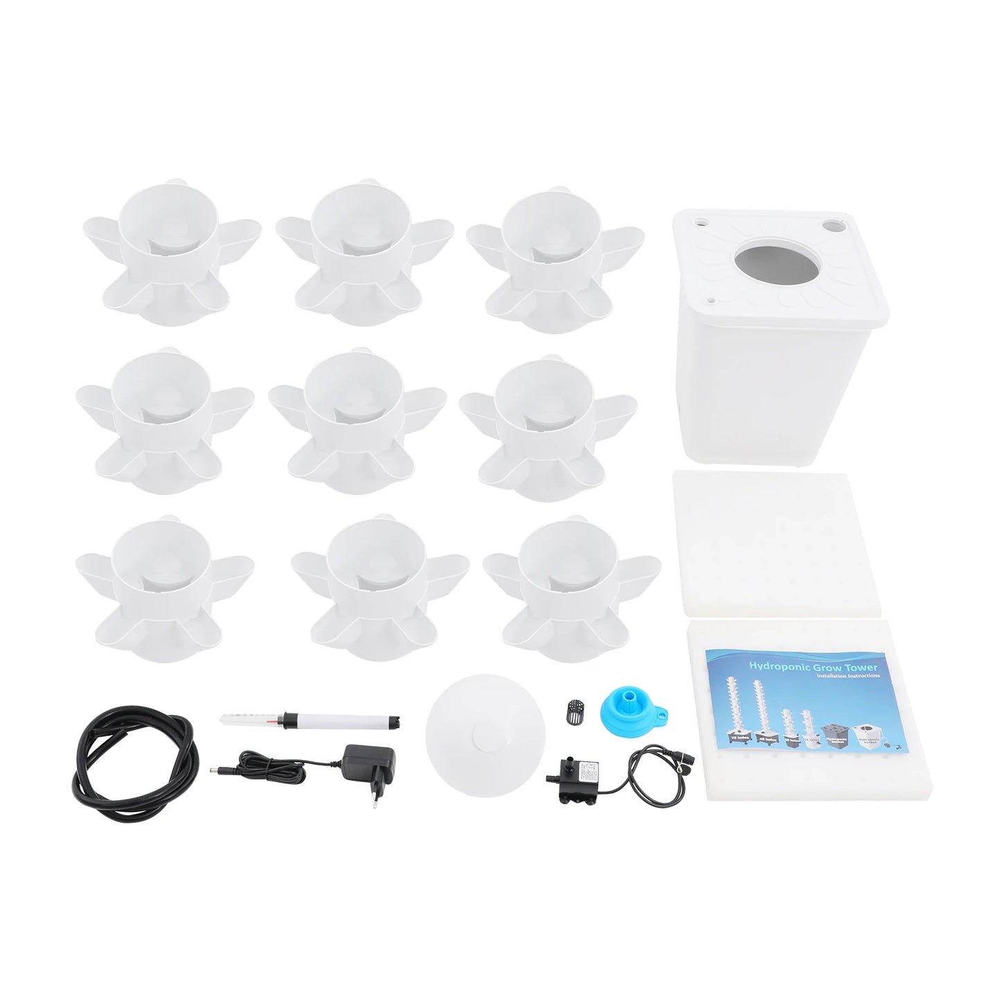 45-Pod Hydroponic Tower Growing Kit For Strawberries Vegetables Fruits