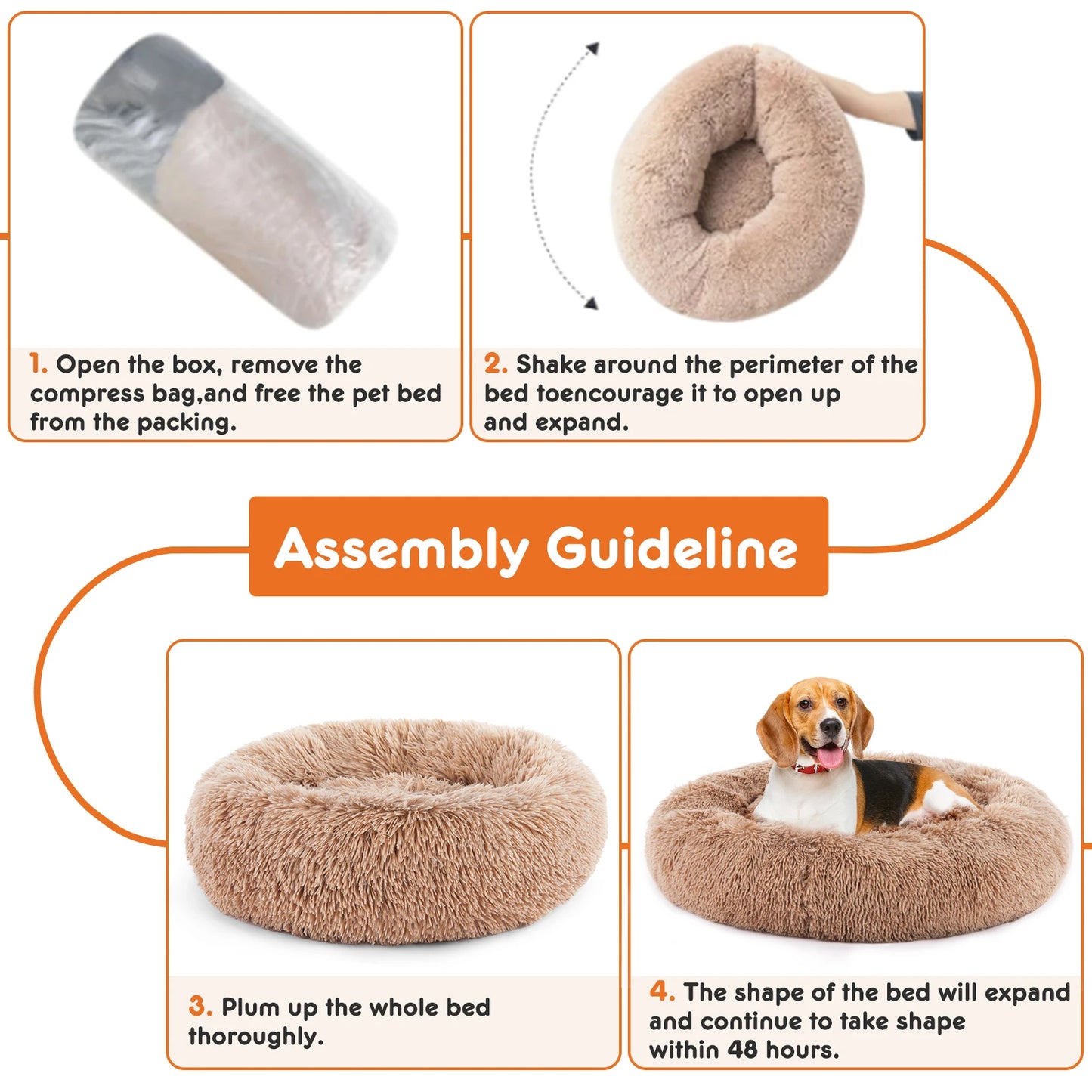 JHK Calming Dog Bed For Medium To Large Dogs Washable