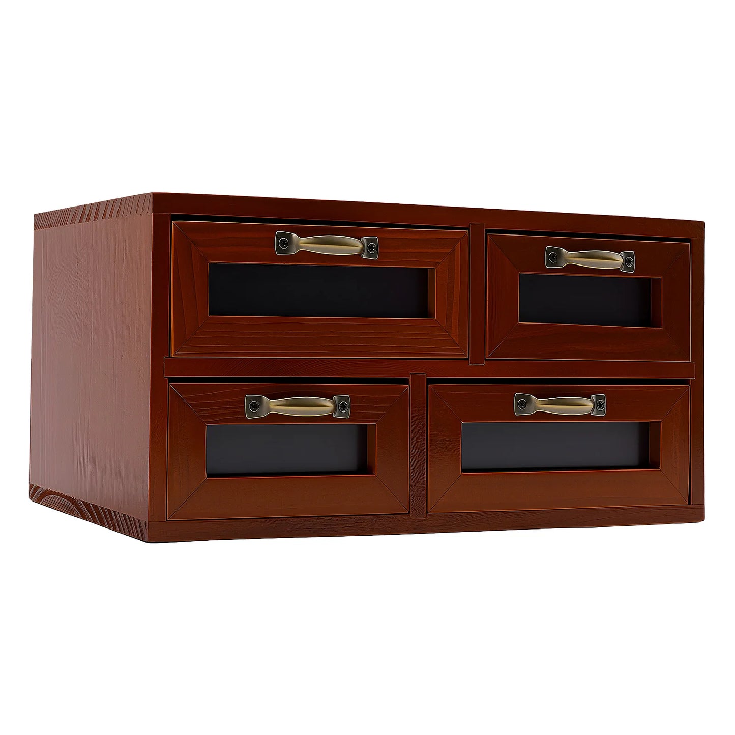 Retro Wooden Desk Organizer With Drawers For Crafts And Jewelry