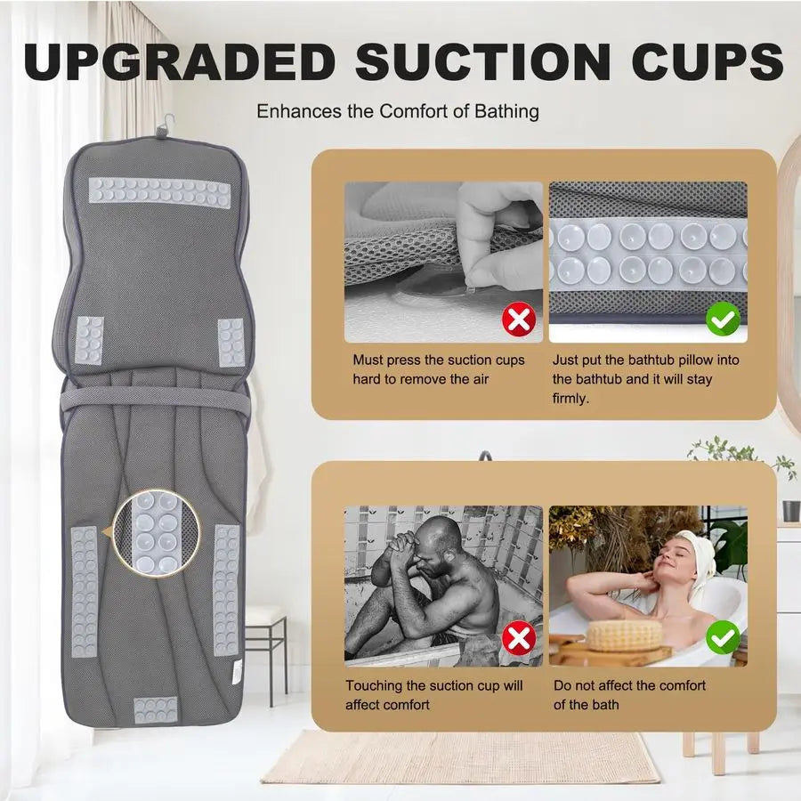 XMSJ Bath Pillow With 4D Air Mesh Lumbar Back Support