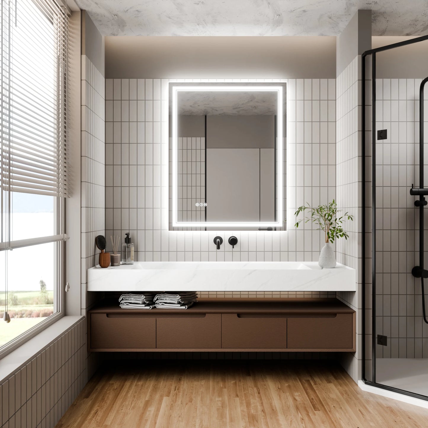 Vanity Mirror With Light Backlit Frontlit Vertical Or Horizontal Mount
