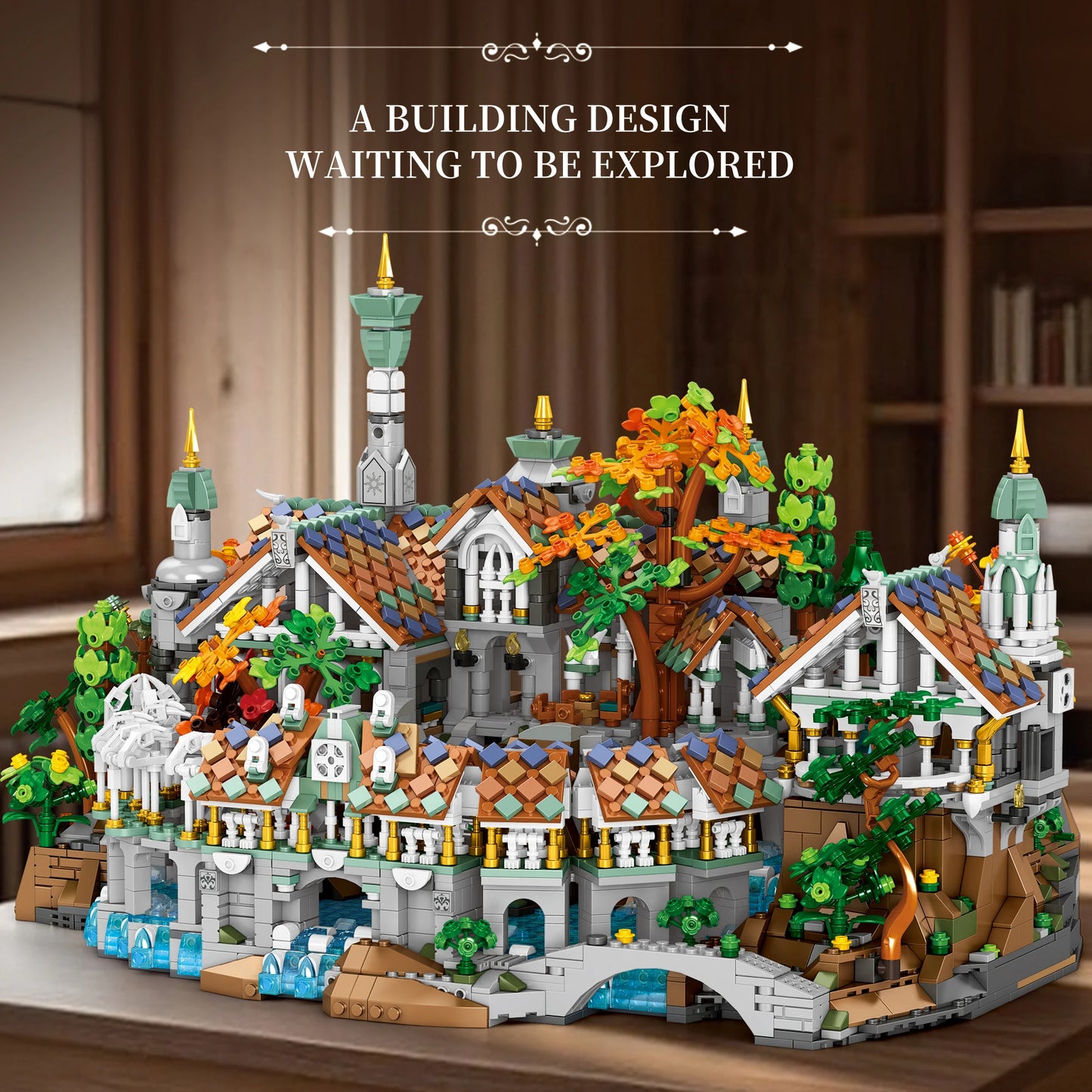Barweer 4406 Pieces MOC Movie Rings Rivendell Castle Building Blocks