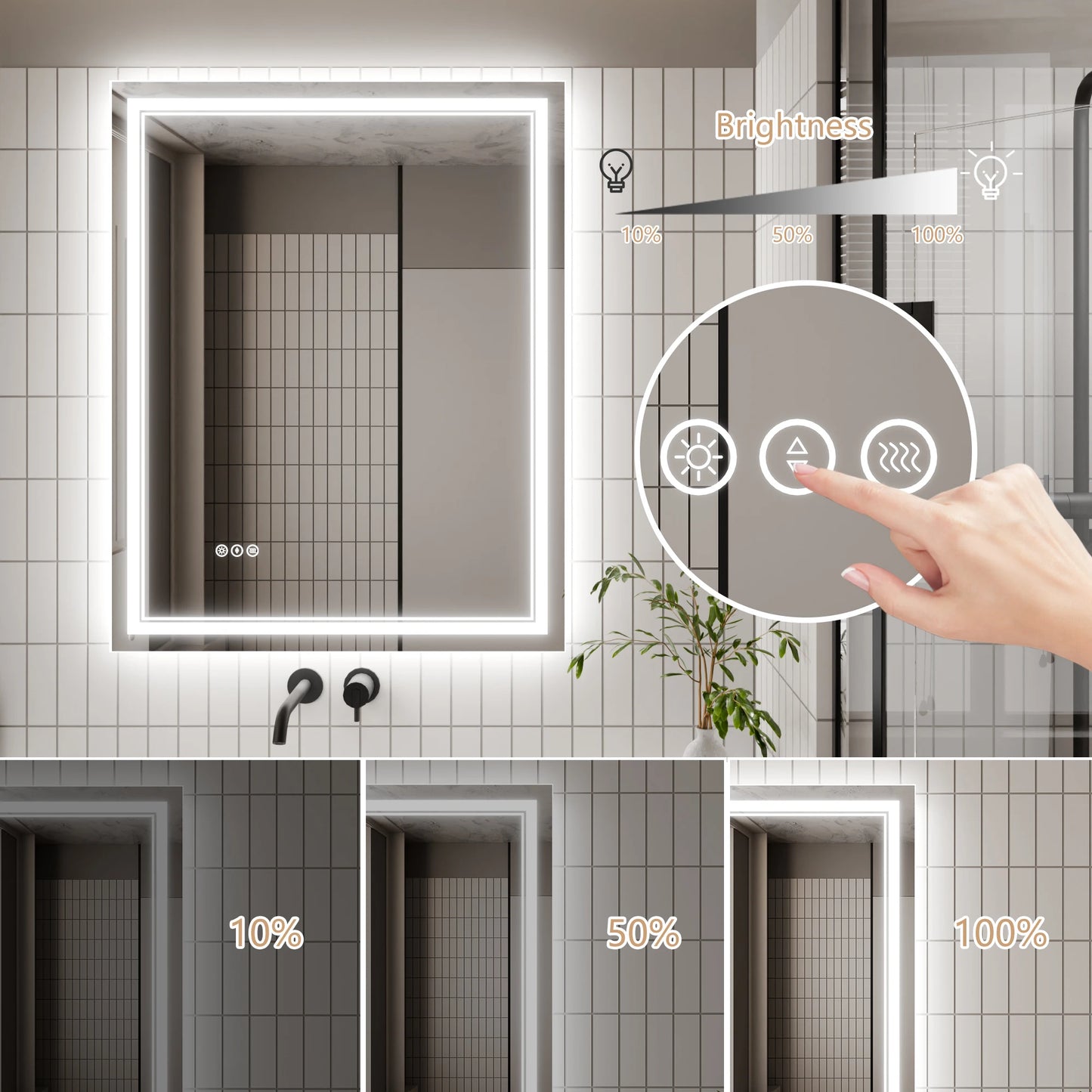Vanity Mirror With Light Backlit Frontlit Vertical Or Horizontal Mount