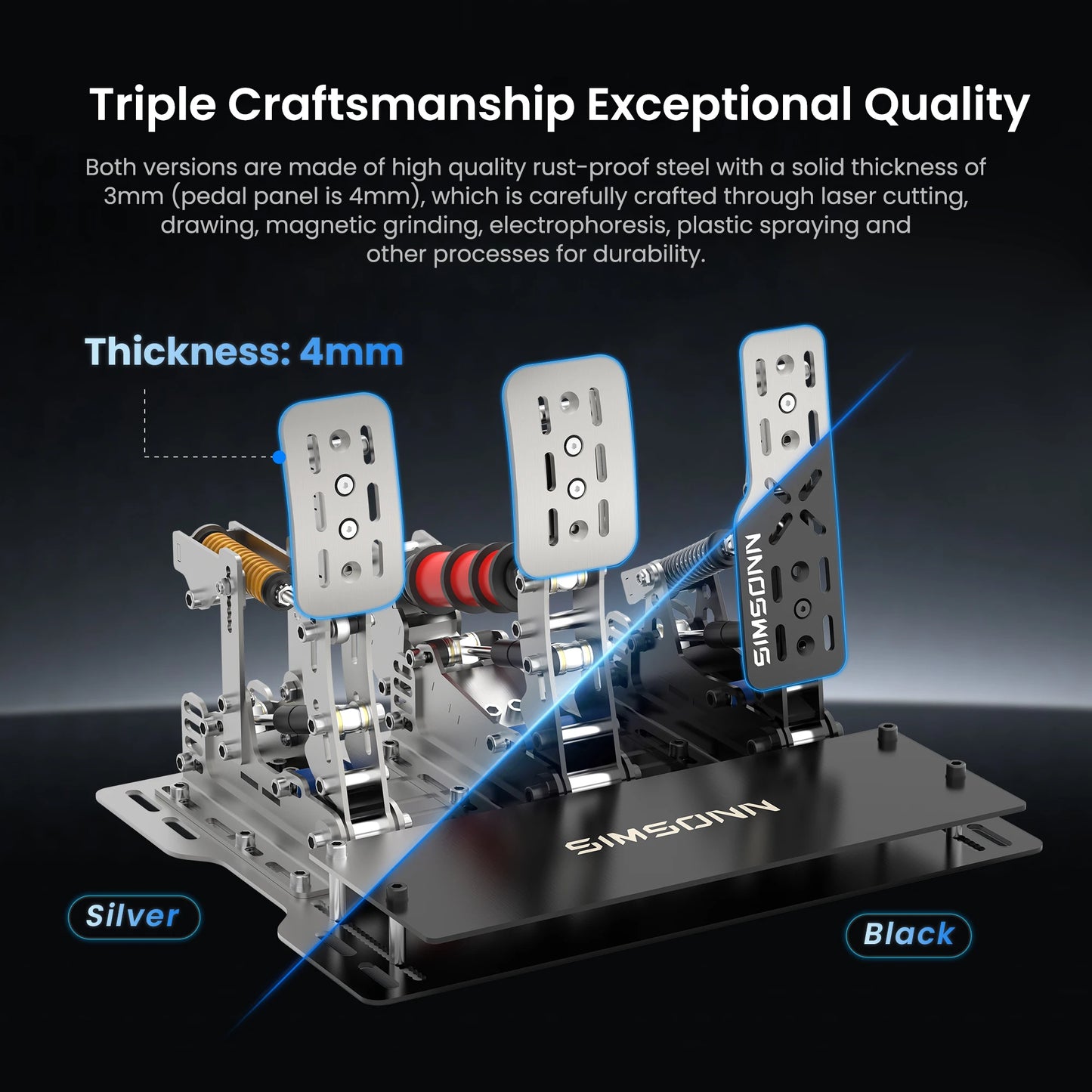 SIMSONN Plus X Sim Racing Pedals PC USB 3.0 Vibration