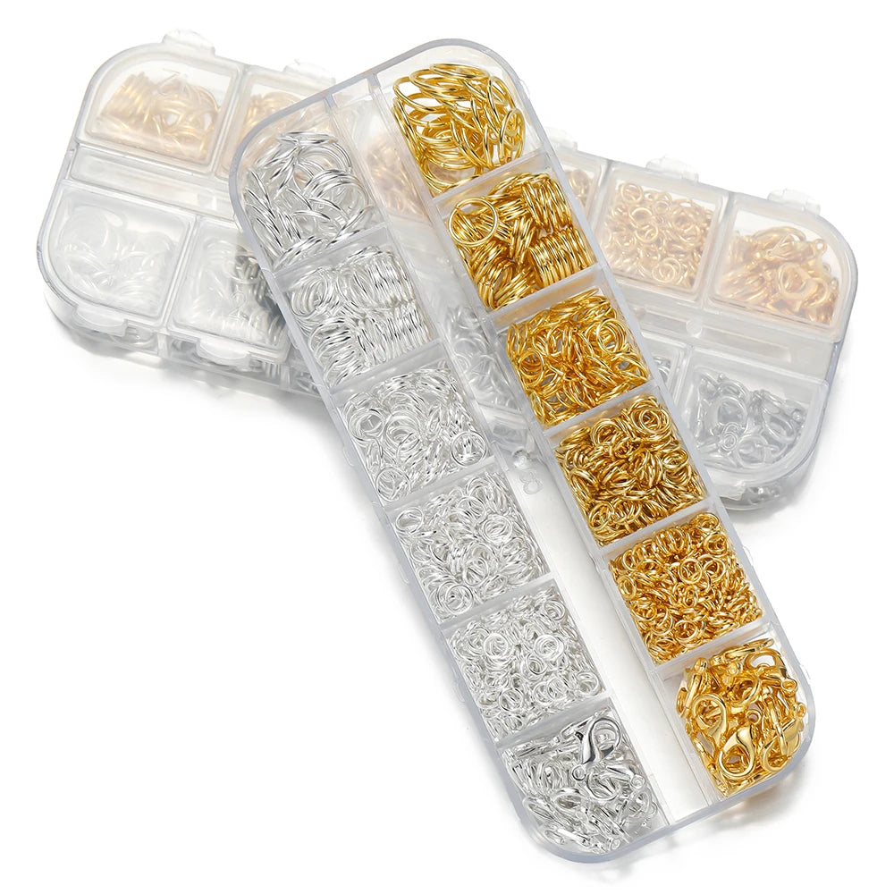 AGCFABS 930Pcs Jewelry Findings Kit With Lobster Clasps Pliers Tweezers