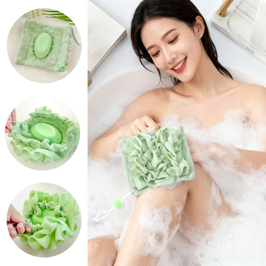 2-In-1 Bath Towel Sponge Double Sided Exfoliating Loofah