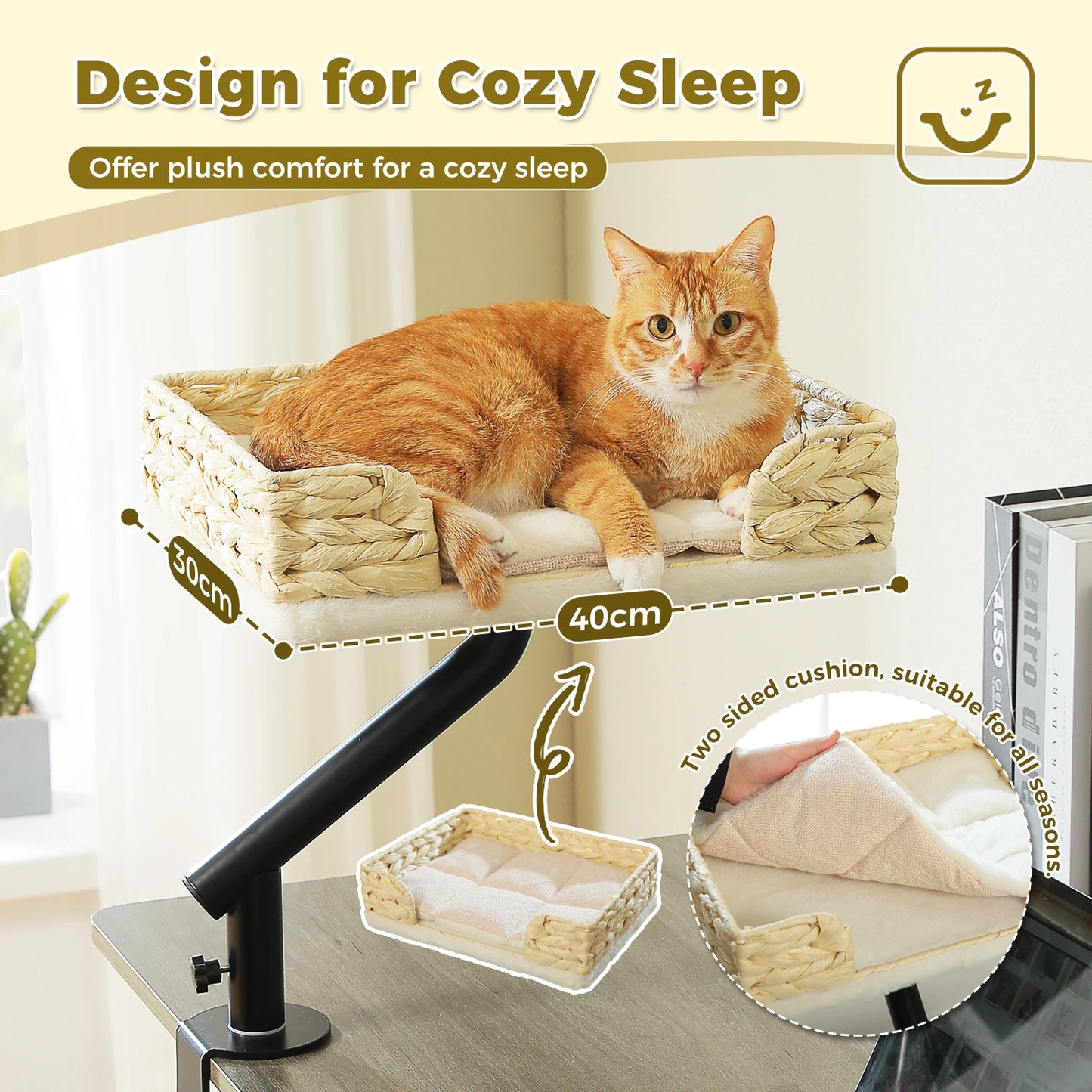 PAWZ Road 360 Degree Rotating Cat Desk Bed Plush Comfort