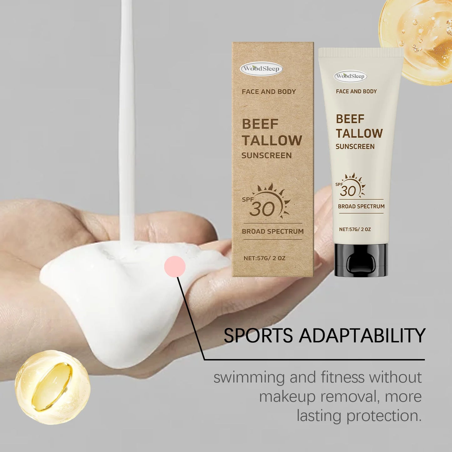 Woodsleep Tallow SPF30 Sunscreen For Outdoor Broad Protection