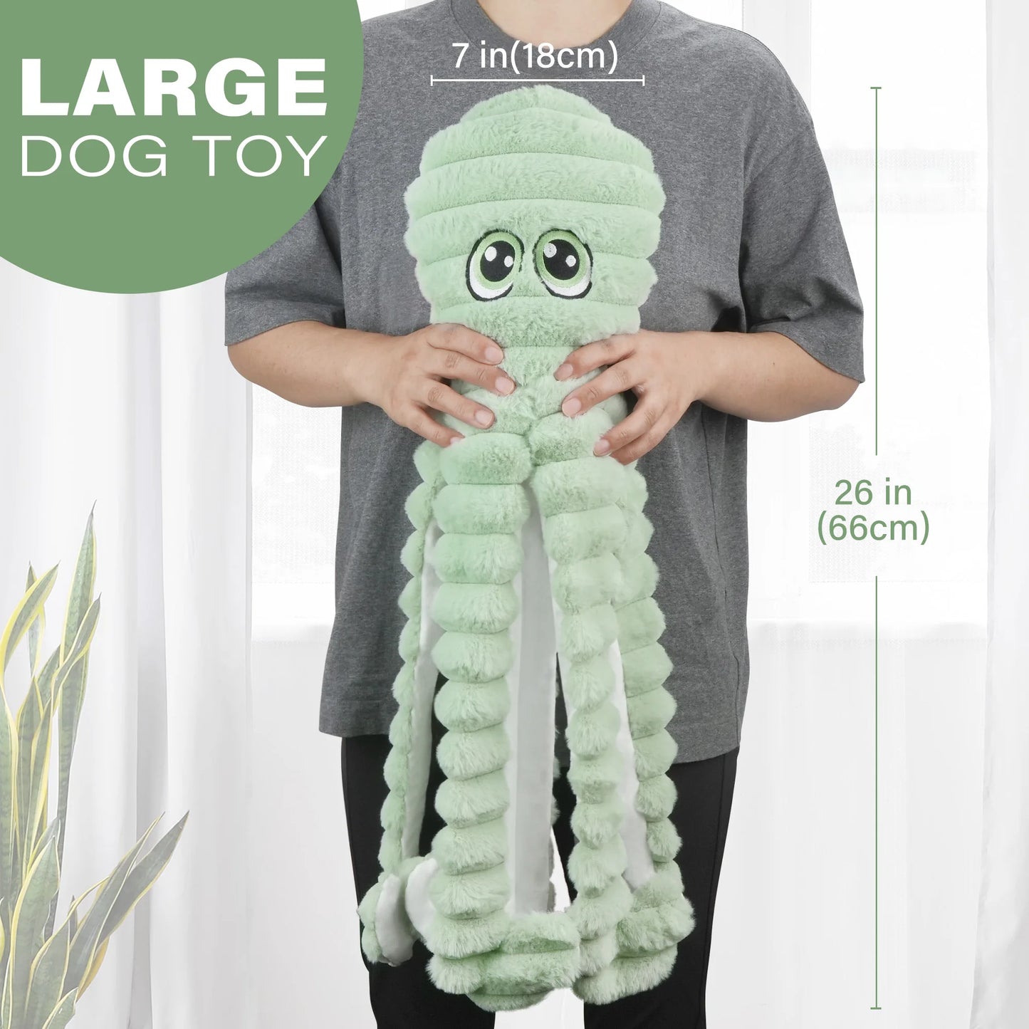 Octopus Squeaky Plush Dog Toy for Small and Medium Dogs