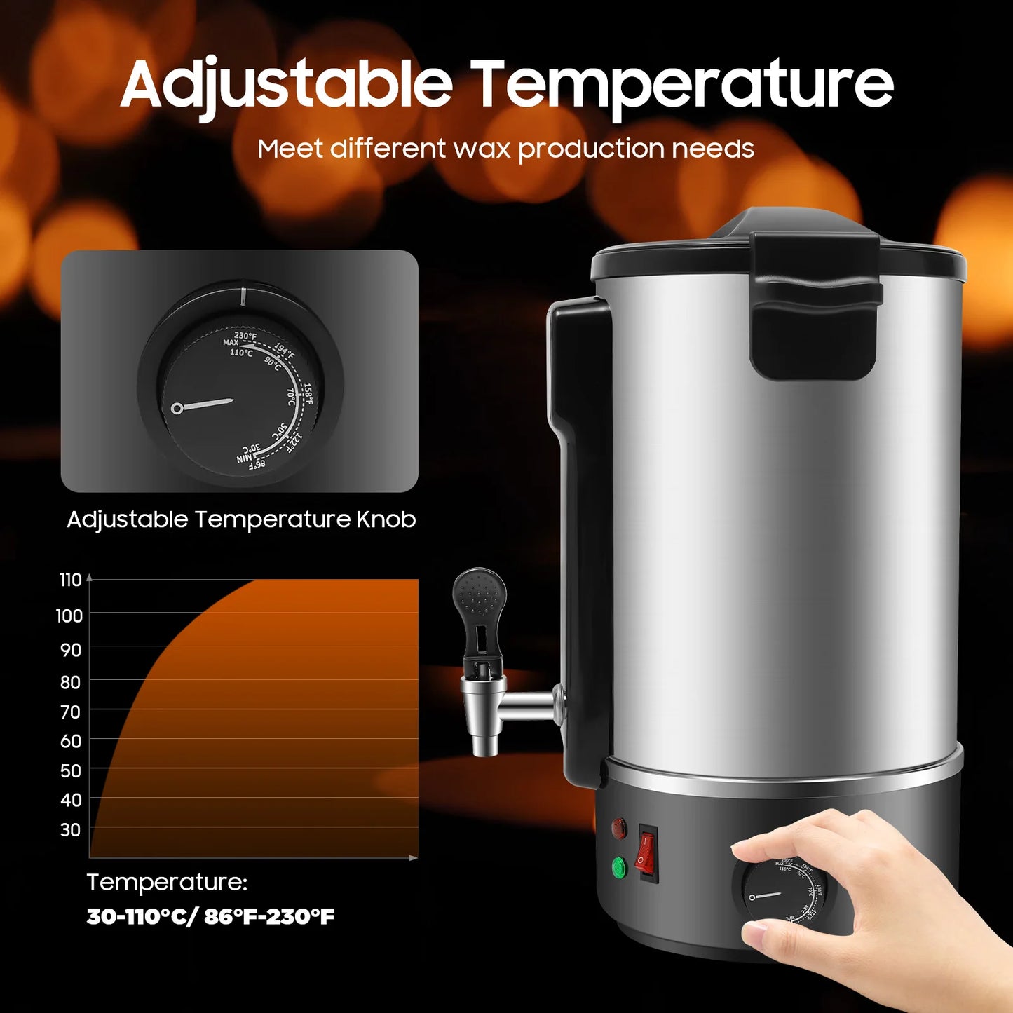 Large Wax Melter Kit For Candle Making 1100W Spout